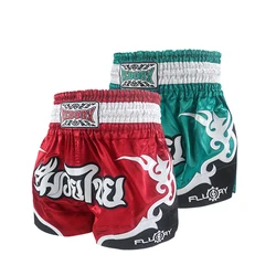 Fluory  Men Women Kids Fight shorts Boxing Pants Shorts embroidery MMA Shorts Muay thai shorts for combat games