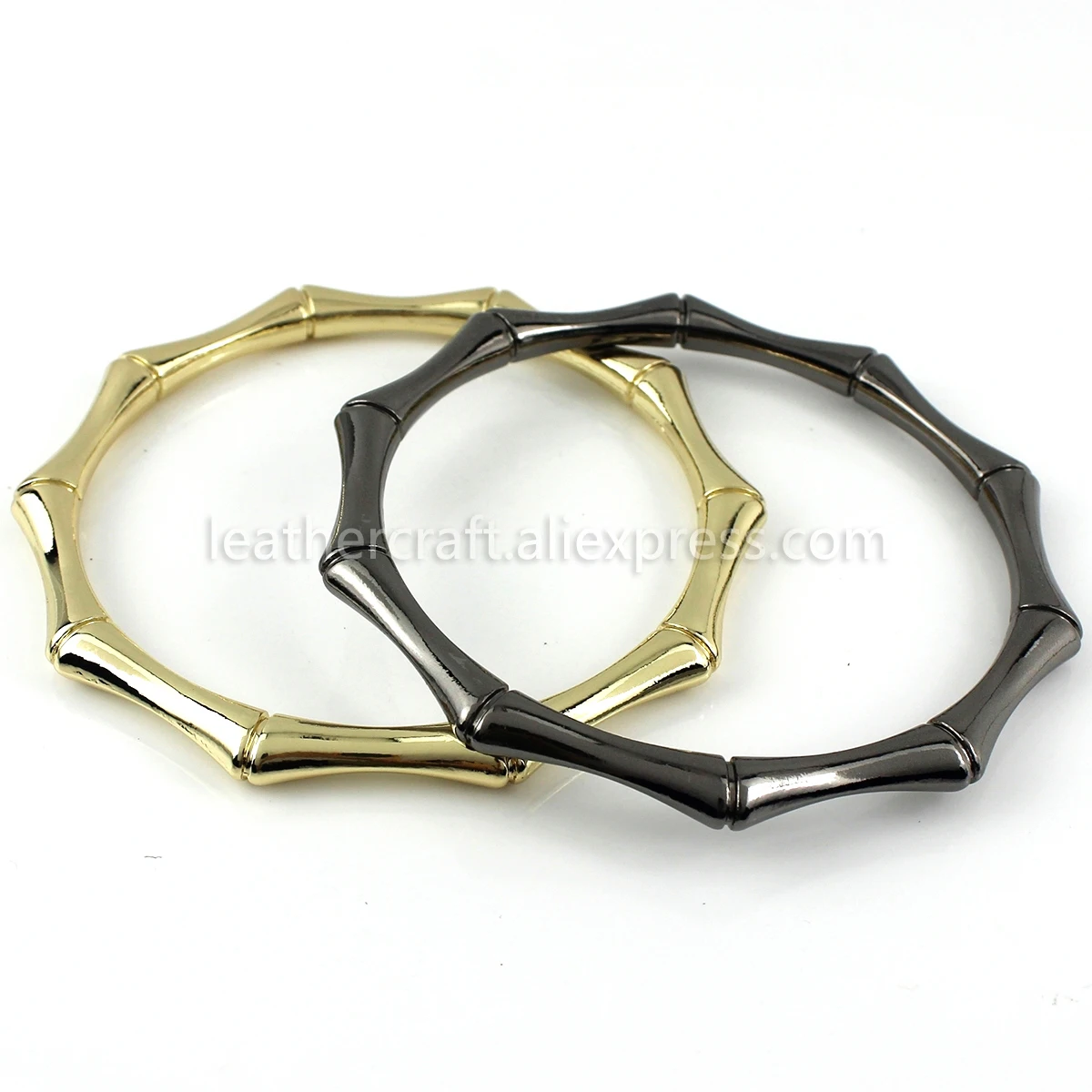 1x Heavy Duty Bamboo O-ring Bag Handle Metal Strap Replacement Handbag Luggage DIY Hardware Accessories 89mm(3-1/2\