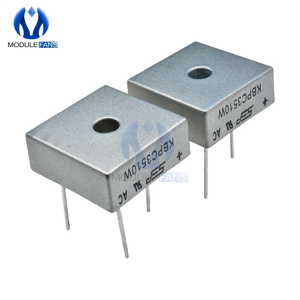 5PCS Diode Bridge Rectifier KBPC3510W KBPC3510 35A 1000V 4Pin Bridge Rectifier High Frequency Medium Power DIY Electronic