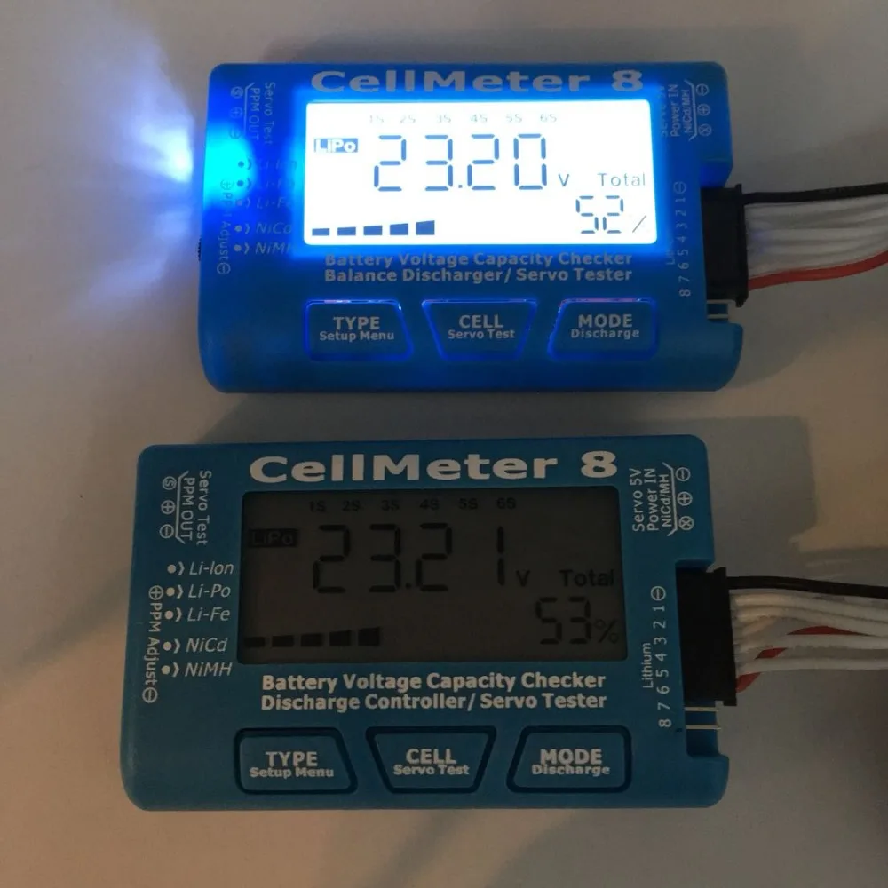 AOK CellMeter 8 without background light or Discharge Multifunctional Digital Power Servo Checker Tester 2S-8S 8M RC Parts