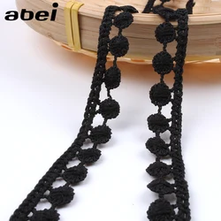 14mm 5 Yards Nero di Pizzo di Cotone Nastro Cucito Abbigliamento Accessori FAI DA TE Materiale Abbigliamento Tessuto di Pizzo Decori Cotone Trim