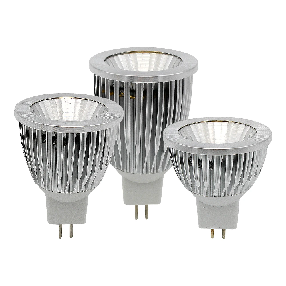 

High Quality MR16 AC / DC 12V 3W 5W 7W LED COB Spotlight Dimmable Light Aluminum Bulb For Chandeliers Replace Halogen Lamp