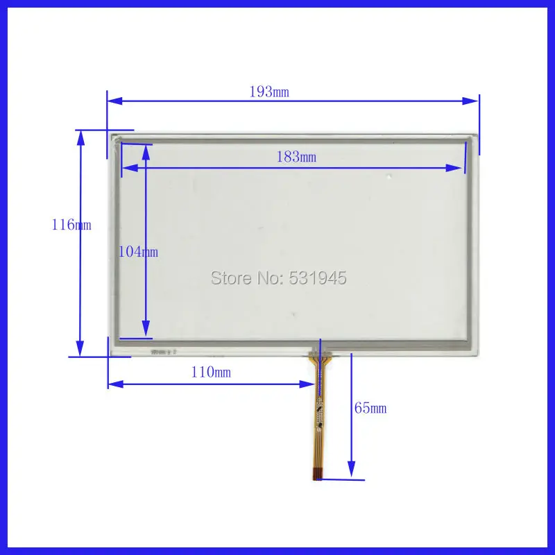 ZhiYuSun 193mm*116mm AT080TN64 193*116GPS  8 -inch resistive touchscreen display on the outside flat screen handwriting