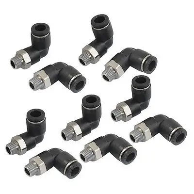 

10 Pcs Pneumetic 8mm to 1/8" PT Male Thread One Touch Elbow Quick Fittings