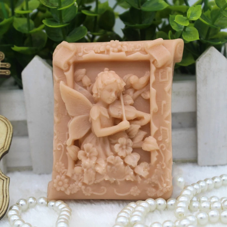 

Silicone Soap Mold Handmade Food Mold Flower Fairy Playing A Violin Molds Moulds DIY Soaps Mould Aroma Stone Rubber PRZY