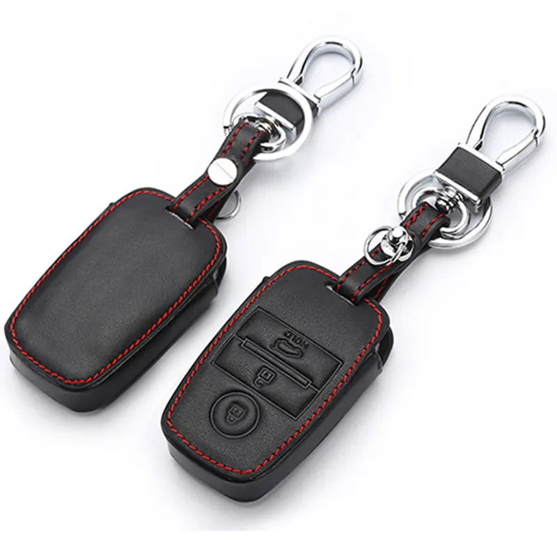 Genuine Leather Remote Flip Key Case Fob Cover For Kia Rio Sportage Soul Ceed For Hyundai I30 Verna Veloster I35 WINTER SALE
