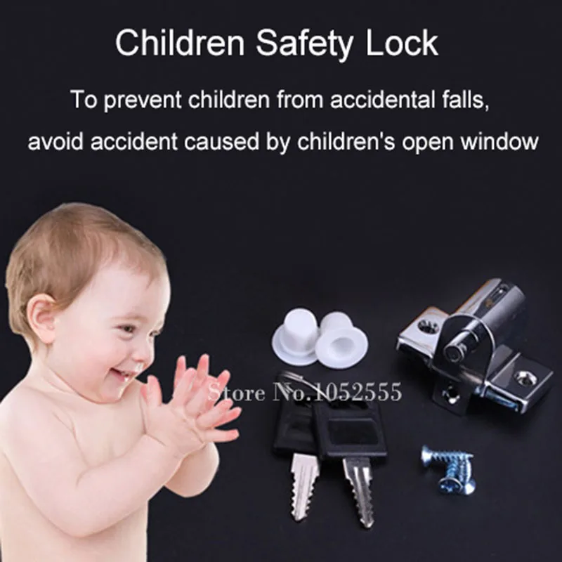 1PCS Window Shield, Sliding,Aluminum Steel,Sliding Doors and Windows Security Lock,Children Safety Lock Anti-Theft Locks K67 image 2