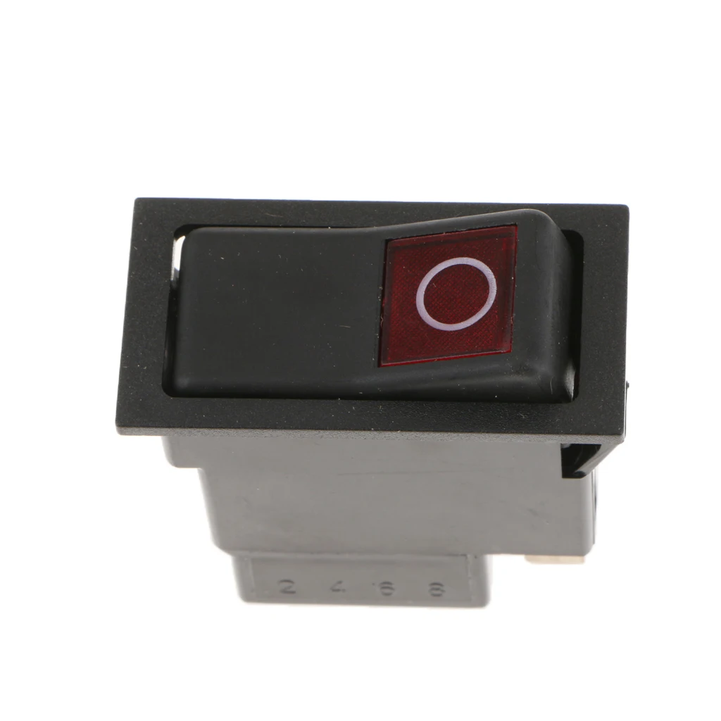 Car Boat Truck Round Rocker Toggle ON/OFF SPST Switch with Red LED