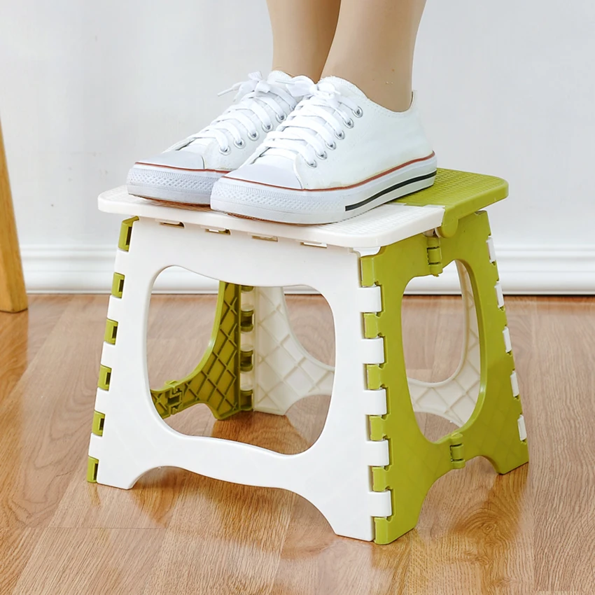 Indoor Outdoor Plastic Folding Step Stool Opens Easy with One Flip, Great for Kitchen, Garden Bathroom, Bedroom, Kids or Adults.