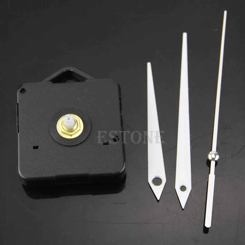 DIY Black Quartz Wall Clock White Hands Movement Mechanism Repair Tool Parts Kit