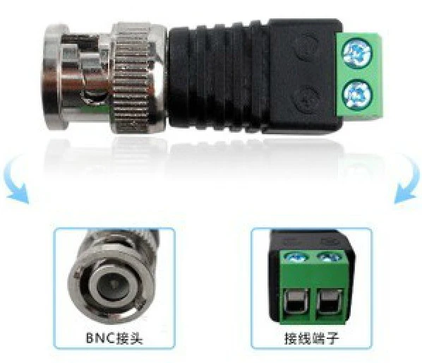 Freeshipping 100pcs Coax CAT5 to CCTV Camera BNC Male Connector, BNC Connector Plug for CCTV Cable NEW