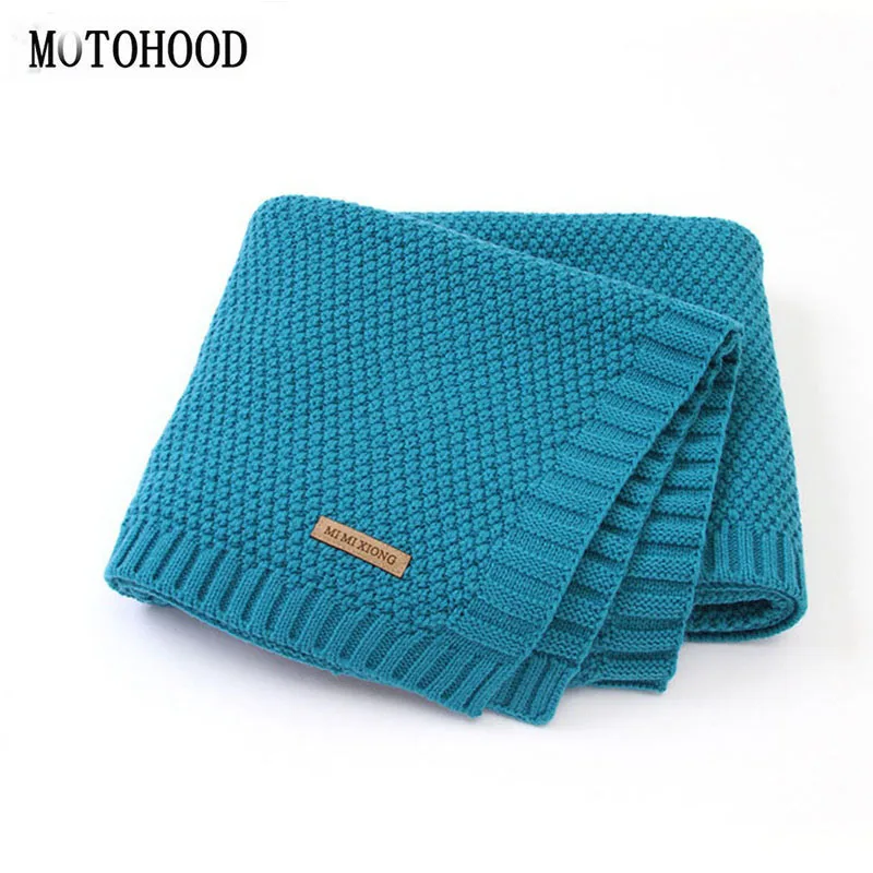 MOTOHOOD Kids Blanket Casual Baby Blankets Knitted Newborn Swaddle Wrap Soft Toddler Sofa Crib Quilt Baby Stroller Blanket