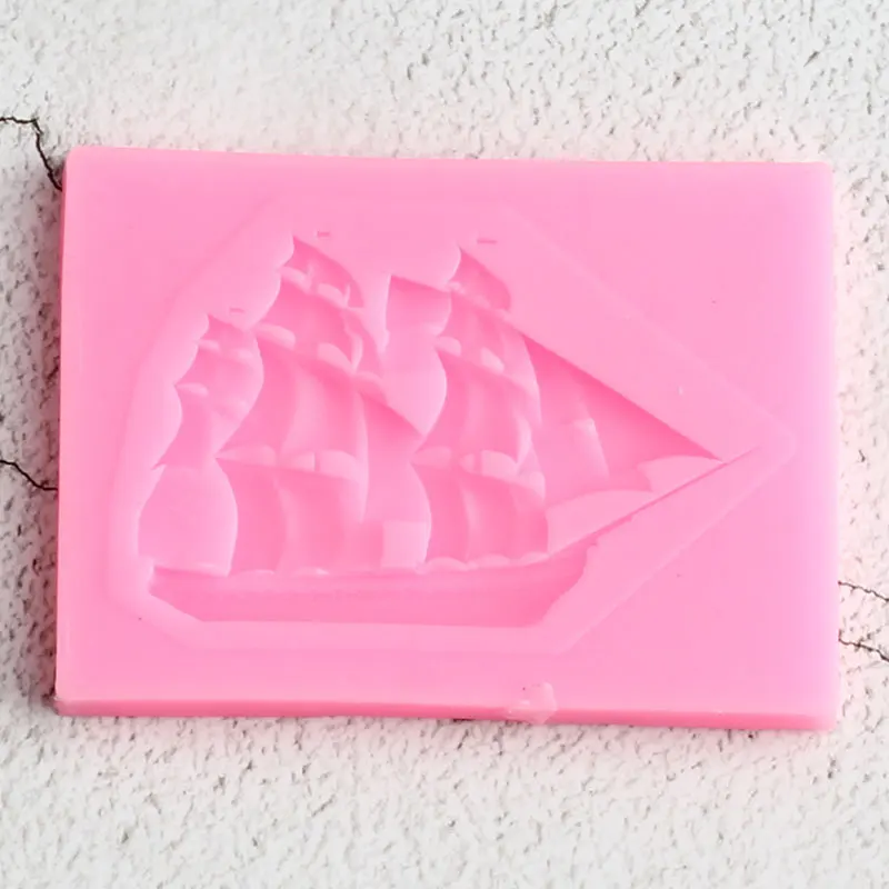 3D Sailboat Silicone Mold Baby Birthday Cake Decorating Tools Cupcake Cookie Baking Molds Candy Clay Chocolate Gumpaste Moulds