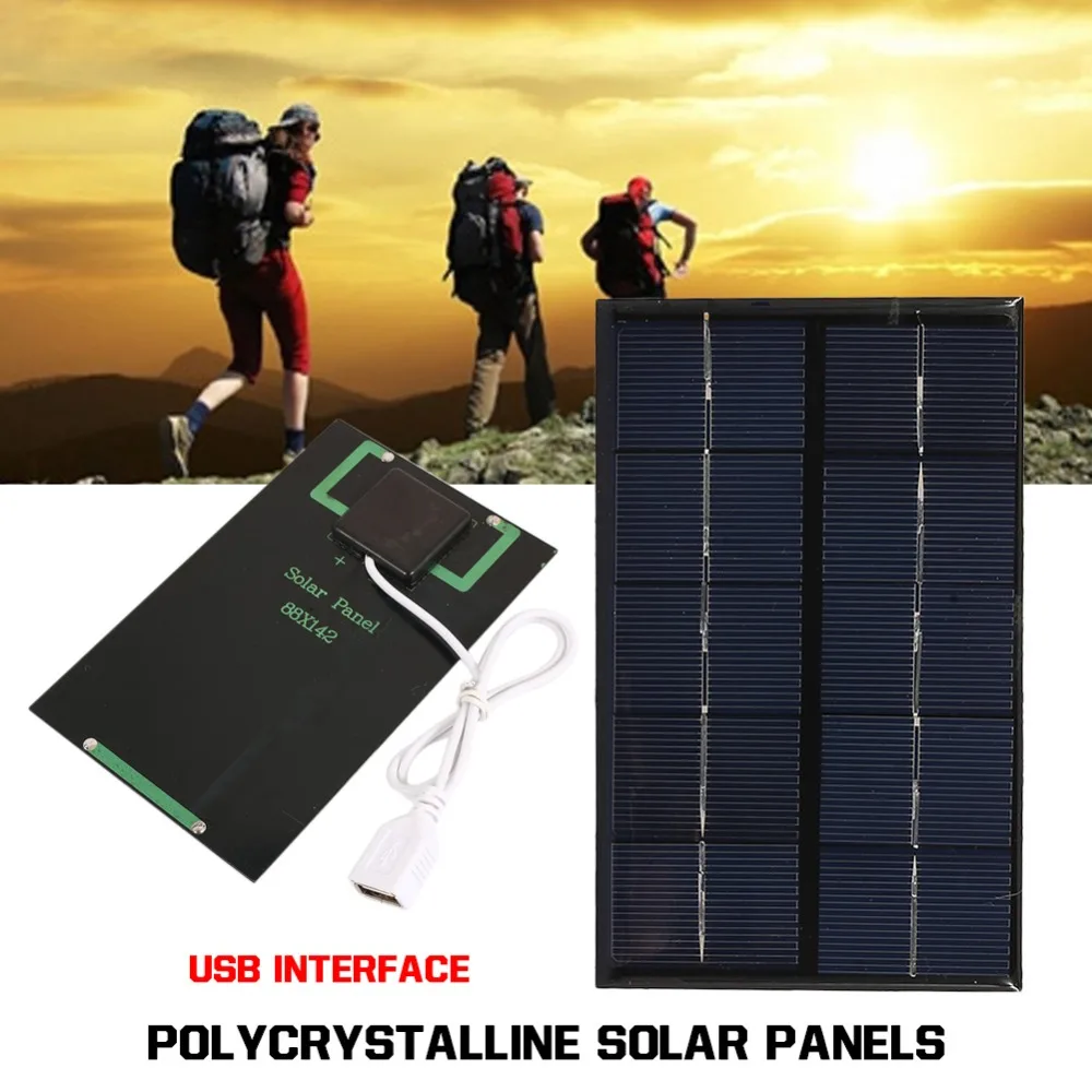 2pcs USB Solar Panel Outdoor 5W 5V Portable Solar Charger Pane Climbing Fast Charger Polysilicon Tablet Solar Generator Travel