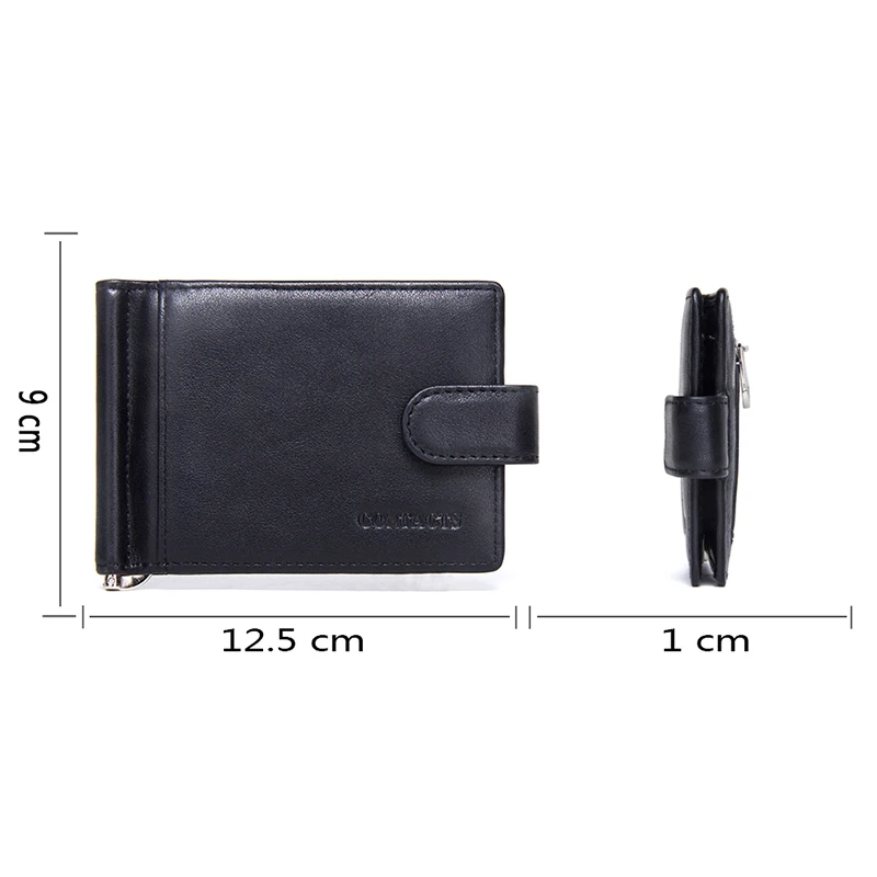 CONTACT'S Fashion – portefeuille en cuir de vache véritable pour homme, Mini porte-monnaie vintage avec pince à billets, haute qualité