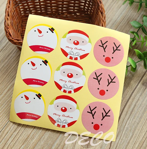 100pcs/lot Kawaii Christmas Series Seal Stickers 