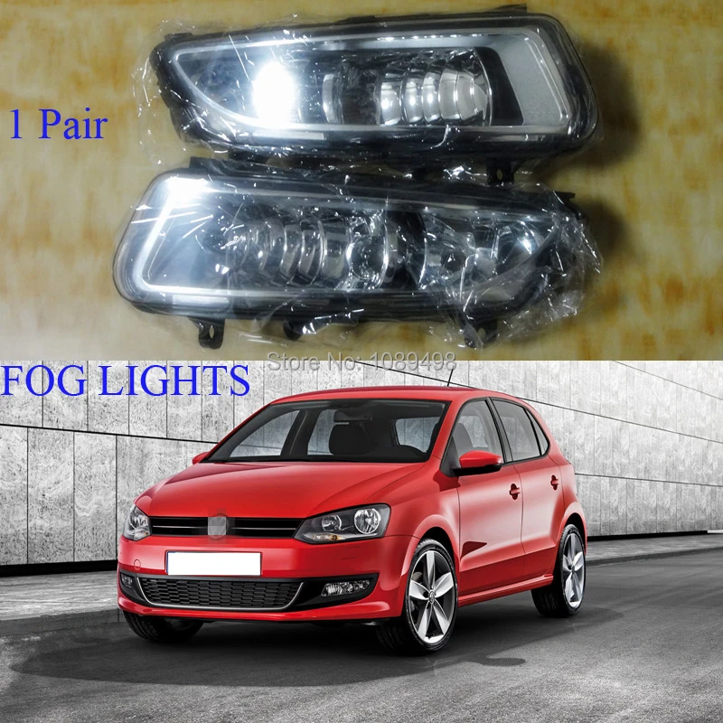 

2 Pieces/Pair without bulbs car fog lamps lights with doulbe bulb holes for New POLO 2010-2013 GTI