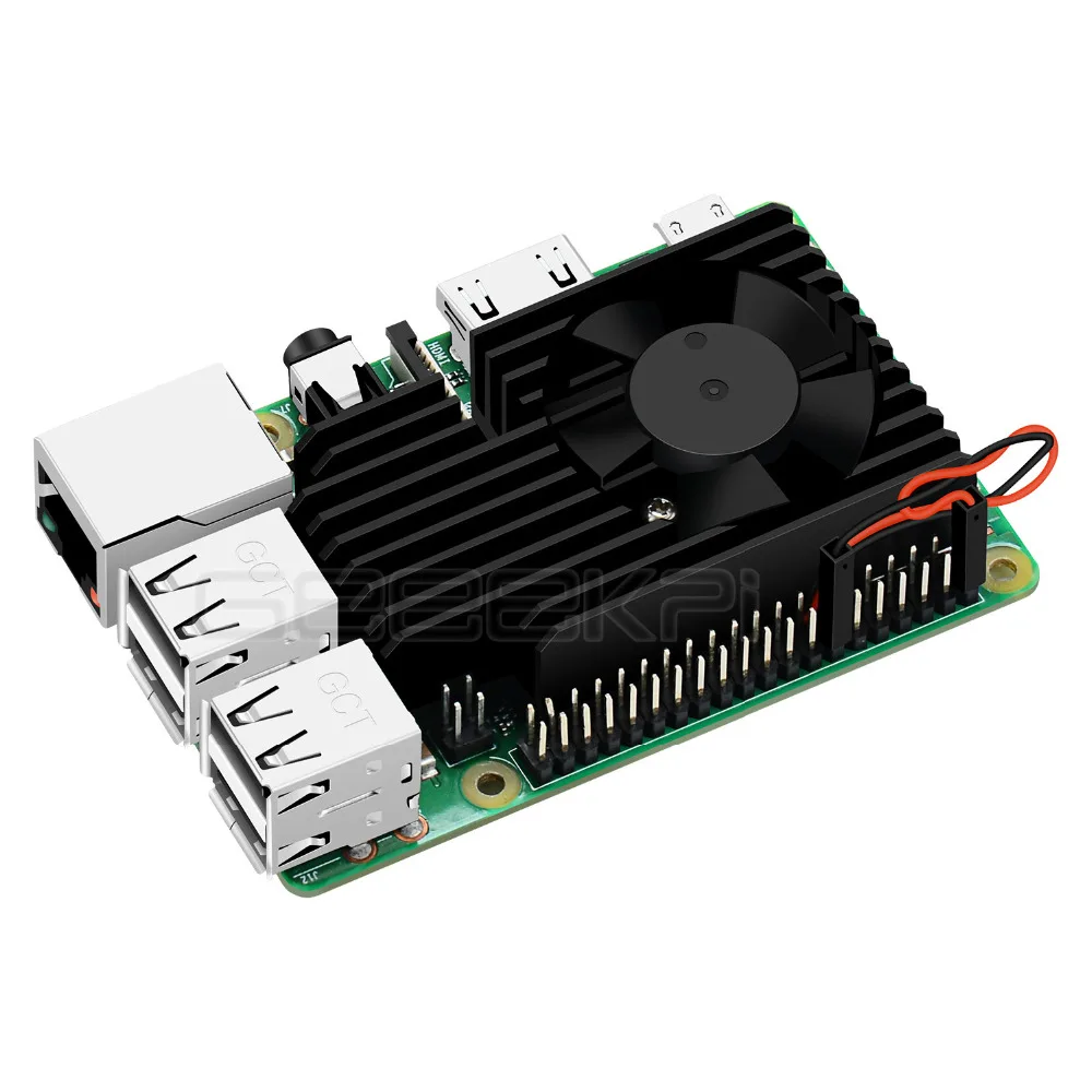 Охлаждающий вентилятор для Raspberry Pi 4B / 3B + / 3B Plus/3B, черный