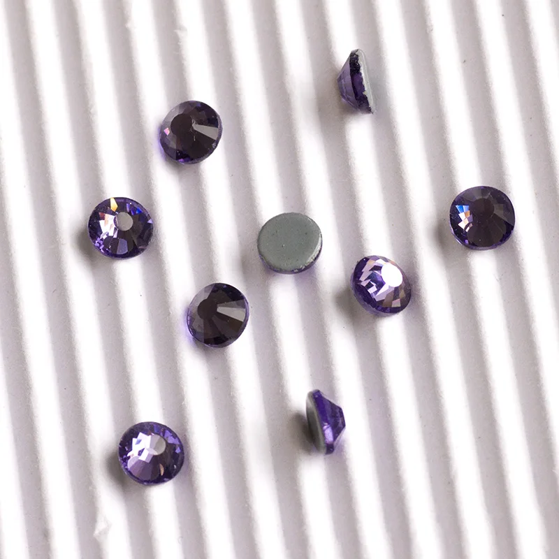 YANRUO 2058HF SS6-SS30 Tanzanite Hot Fix Stones And Crystals Flatback Strass Glass Rhinestones For Clothing