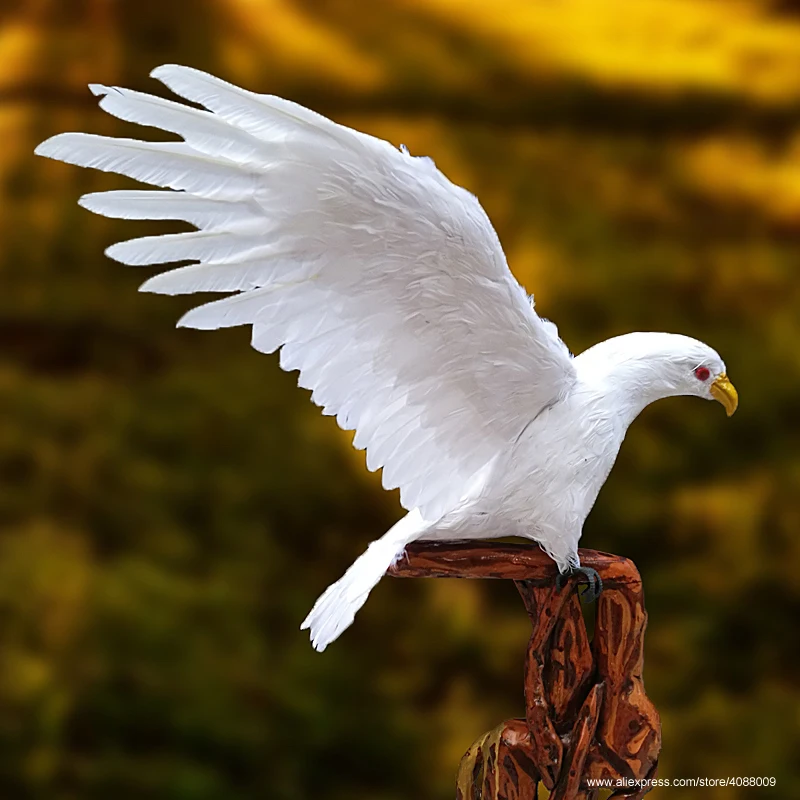 Handicrafts feather birds artificial white Eagle Office Garden Halloween Easter decoration props 45cm cosplay products