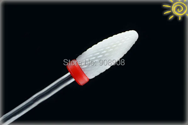 1 PZ Bianco Ceramica Fine Fiamma Punte di Trivello del Chiodo di Cura di Bellezza Nail Art File Salon Manicure Pedicure Macchina Elettrica Trapano strumenti