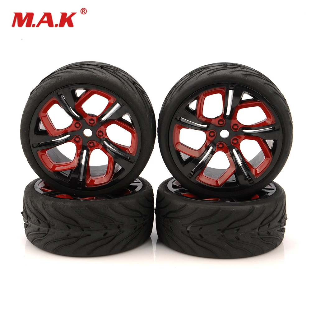 4X RC 1:10 12mm Hex Tires and Wheel Rim fit Hex HPI HSP Racing On Road Car P8NKR Accessories