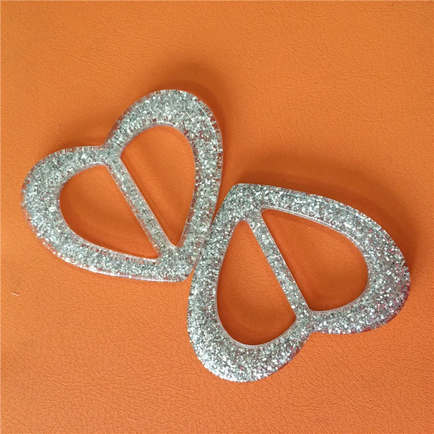 inner diameter 25mm/30mm/35mm Stylish heart Resin buckle  for dust coat silver rings buckle for garment Cloth accessories