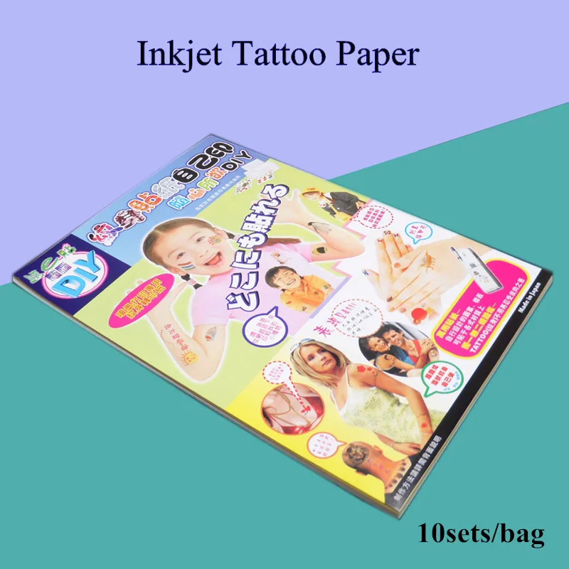 Blank Temporary Tattoo Paper A3 Size (50sets/lot) Fake Tattoo Men waterproof inkjet transfer paper Female Tattoos DIY Art