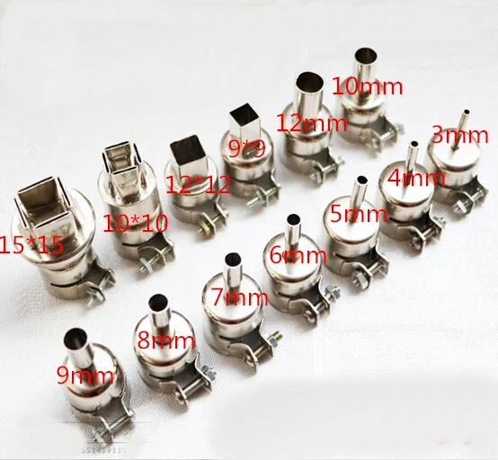 13kinds Universal BGA Nozzle SMD hot air station hot air gun Dedicated BGA Nozzles for 850BAD/852D/990AD/8957DW