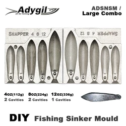 Adygil Snapper Platina di Pesca FAI Da TE Stampo ADSNSM/Grande Combo Snapper Zavorra 112g 224g 336g 5 Cavità