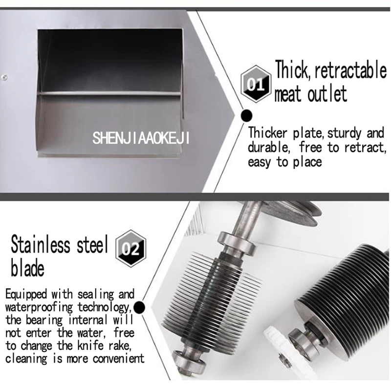 Stainless steel electric meat slicer 1800W Commercial household single cut machine Vertical type meat slicer Mincer 220V 1PC