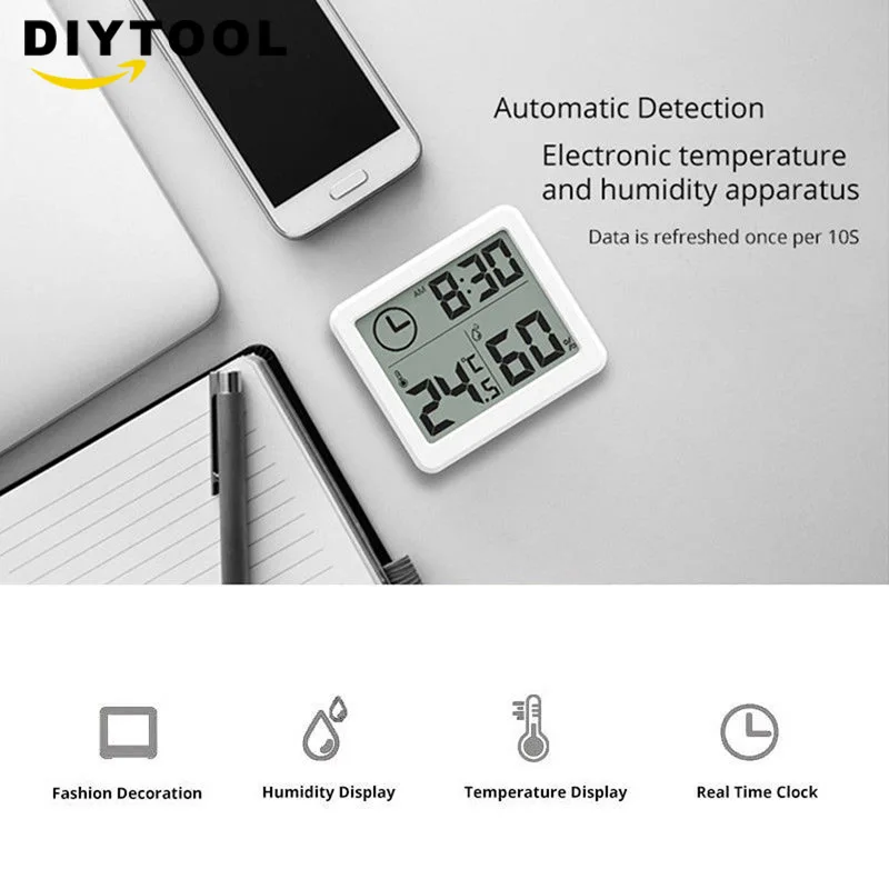 Weather Station Indoor Thermometer Hygrometer Digital LCD C/F Temperature Humidity Meter Alarm Clock instruments термометр