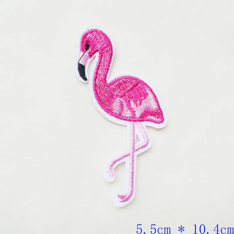 Bird Animals Embroidery Iron On Patches For Clothing DIY Flamingo Stripes Kids Garment Jeans Stickers Applique Embroidered Badge