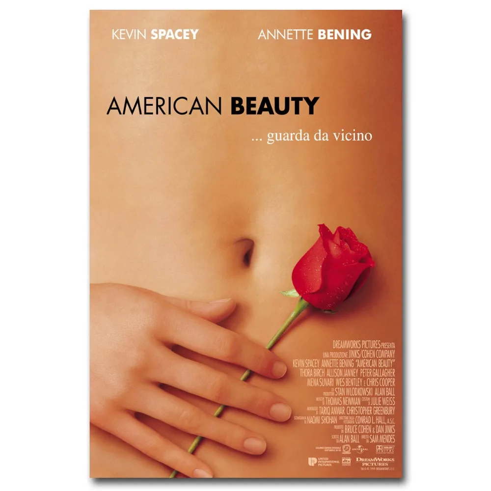 Индивидуальные принты, американская красота (1999), кинопостер, настенное искусство, холст, тканевые картины для декора комнаты