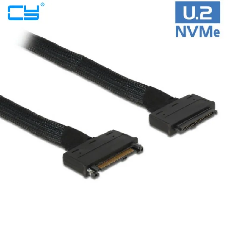 

U.2 U2 SFF-8639 NVME PCIe SSD Cable Male to Female Extension 50cm 68pin