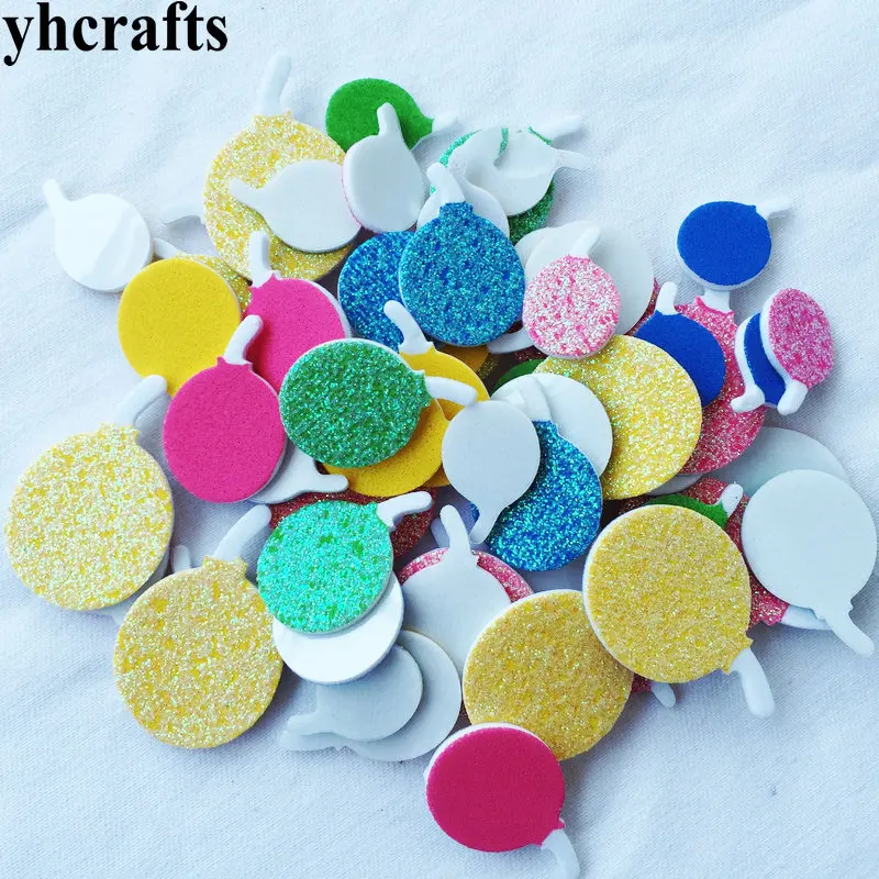 1bag/LOT,Glitter balloon foam stickers Scrapbooking kit Early learning educational toys Kindergarten craft diy toys OEM