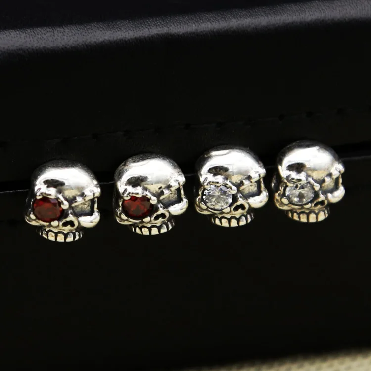 

100%S925 pure silver fashion accessories Character set auger one-eyed skull earring studs men and women