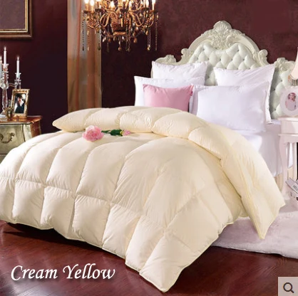 Double White Duck Down Thick Blanket Winter Quilt White Comforter Brands Yellow edredon Pink edredom Quilted Patchwork Bedspread