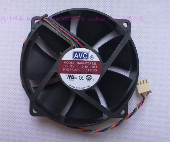 

NEW AVC 9025 9CM 4lines PWM Hydraulic temperature control PWM DA09025R12L 12V 0.30ARound cooling fan