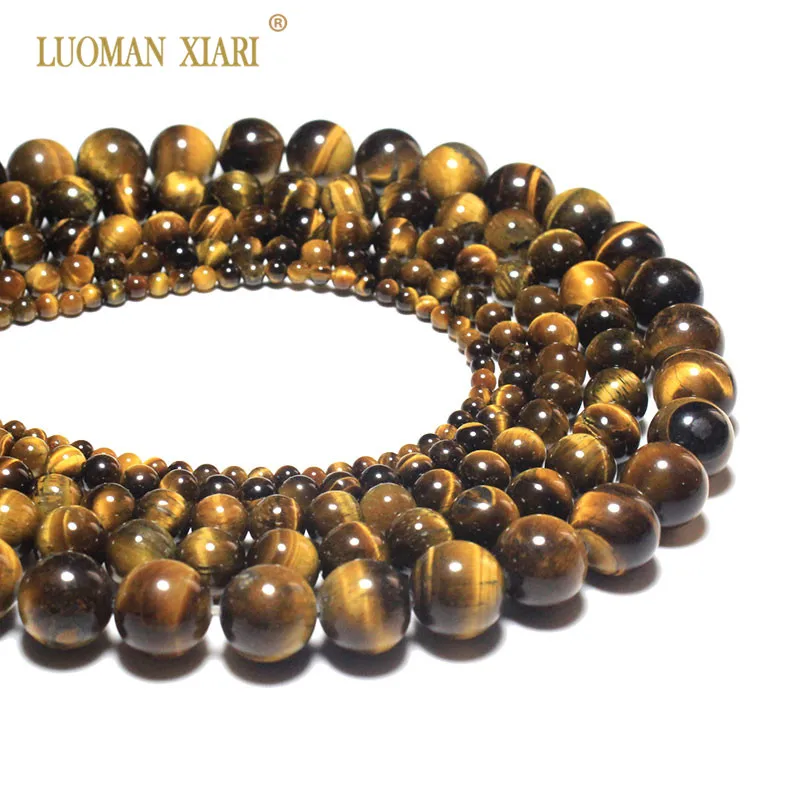 Wholesale Round AAA+ Quality Natural Tiger Eye Stone Beads For Jewelry Making Diy Bracelet Necklace 4/6/8/10/12 mm Strand 15\'\'