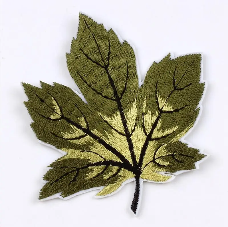 10pcs/lot Embroidered Maple Patch Iron On Sew On Leaf Badge For Jeans Clothes Backpack Coats Cap Stickers Diy Appliques Supplier image 3