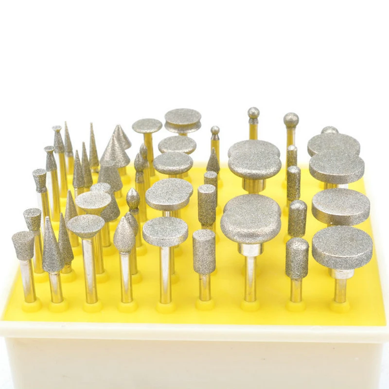 Borntun 50 unids/set 3mm de diamante brocas para aire neumático amoladora eléctrica de la máquina