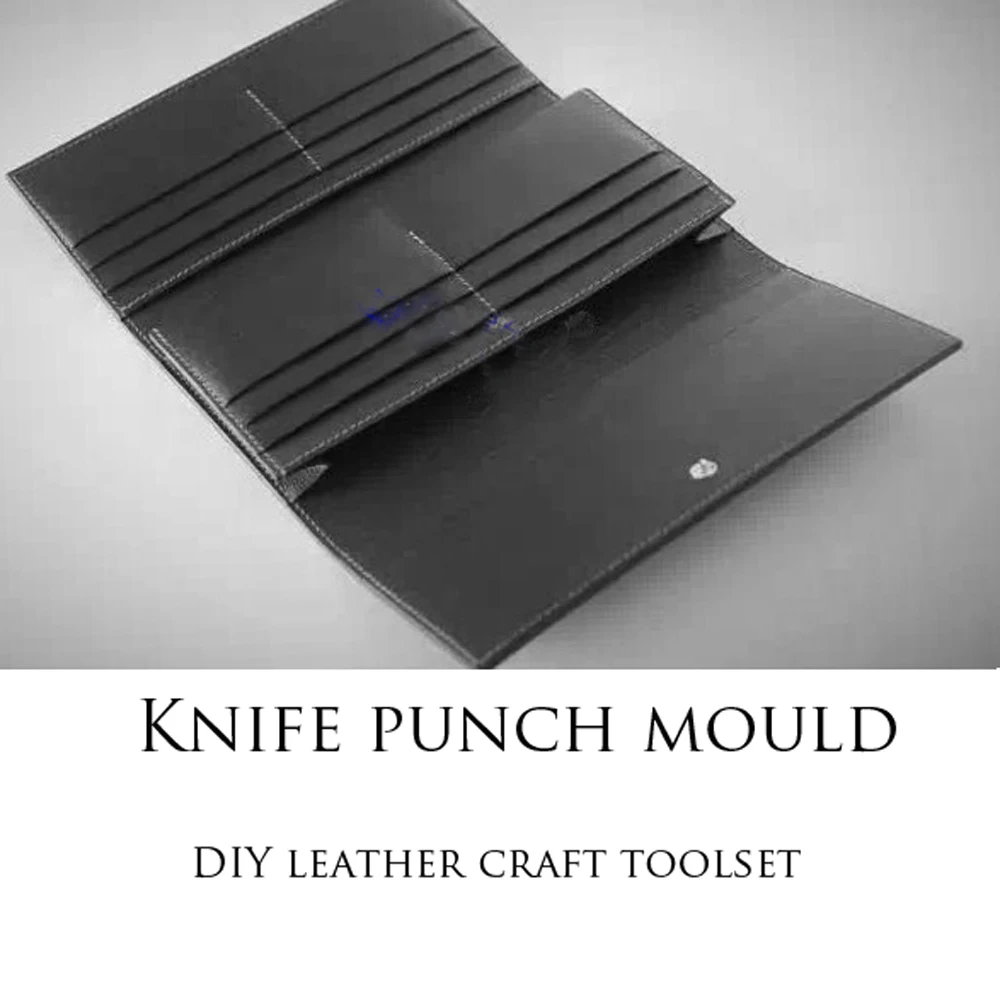 

DIY leather craft 3 folded long inner pocket card holder wallet die cutting knife punch mould hand tool template