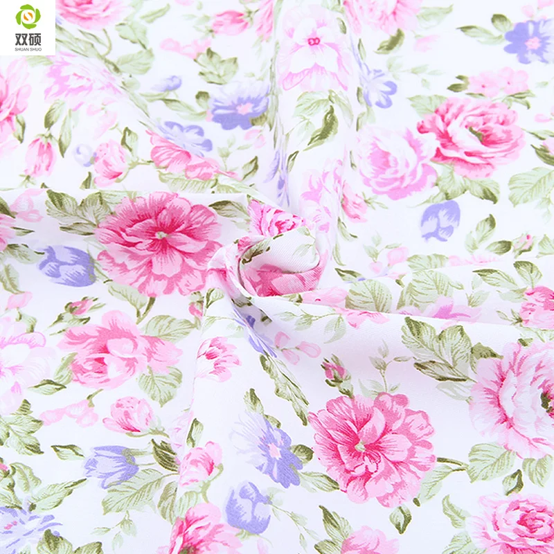 Shuanshuo Pink Color Cotton Textile Fabric Bundle Patchwork DIY Sewing Fabric For Baby Bedding Doll Clothes  40*50 cm