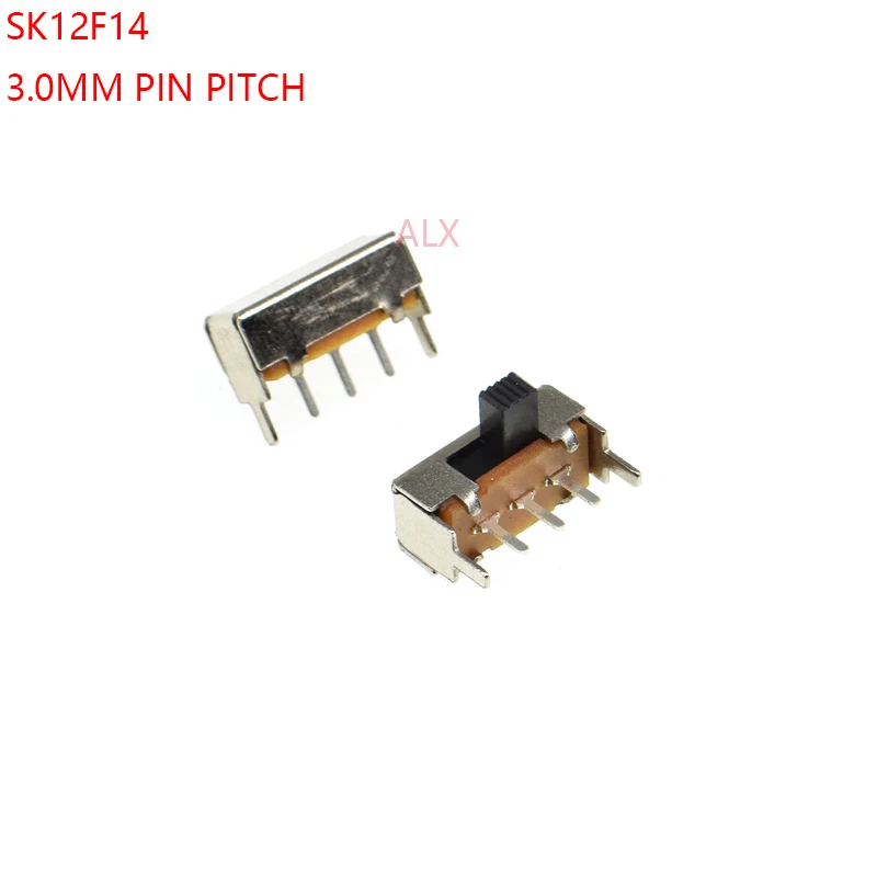 20PCS SK12f14 TOGGLE switch 3PIN 1P2T Handle high 4MM PITCH 3.0MM 3MM Right Angle Slide Switches sk12f14VG4