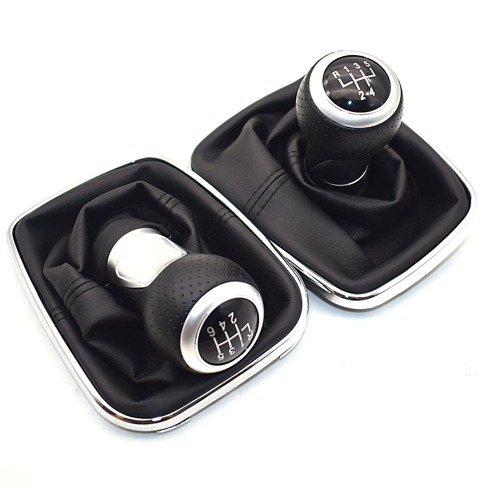 5 / 6 Speed Shifter Manual Gear Shift Knob Gaitor Boot for Volkswagen VW MK4 Golf 4 IV GTI R32 Jetta Bora Red Stitch 12mm view 6