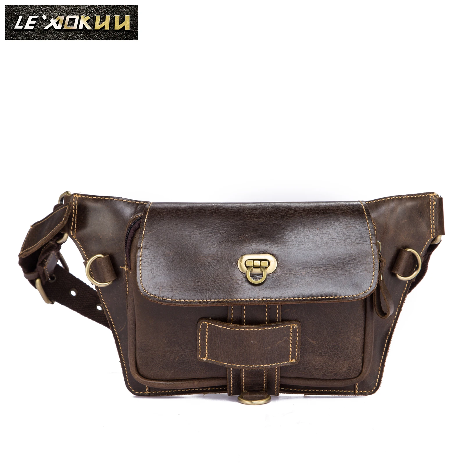 

Fashion Original Leather Male Crossbody Sling Bag Design Casual Travel Phone Case Pouch Travel Fanny Waist Belt Bag Men 160