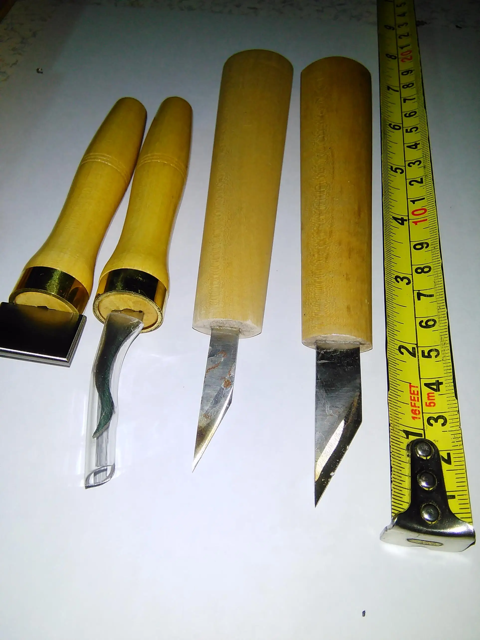 4 PCs nice quality violin making tool including 2 knives inlay tool and scraper