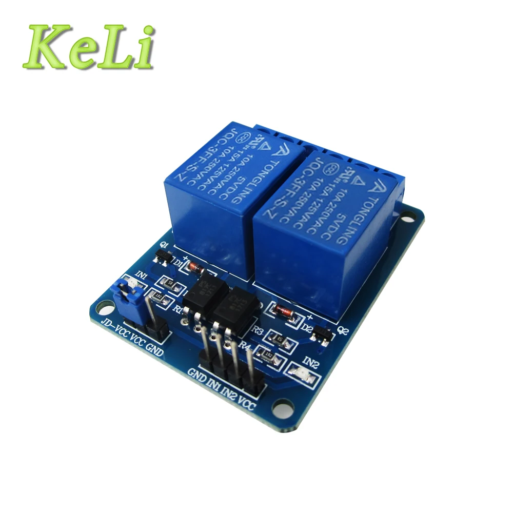 

50pcs/lot 2-channel New 2 channel relay module relay expansion board 5V low level triggered 2-way relay module