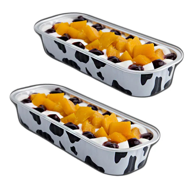 Non-Stick Tinfoil Food Bowl Ice-cream Mold Aluminum Foil Bakeware Loaf Pan Fruit Cheese Box Doggy Box Lunch Toast Container 100p